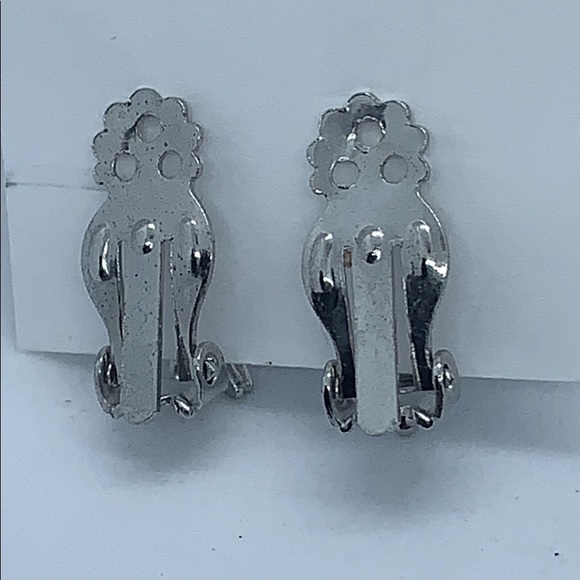 Silver tone with black Art Deco style flames - Picture 5 of 5